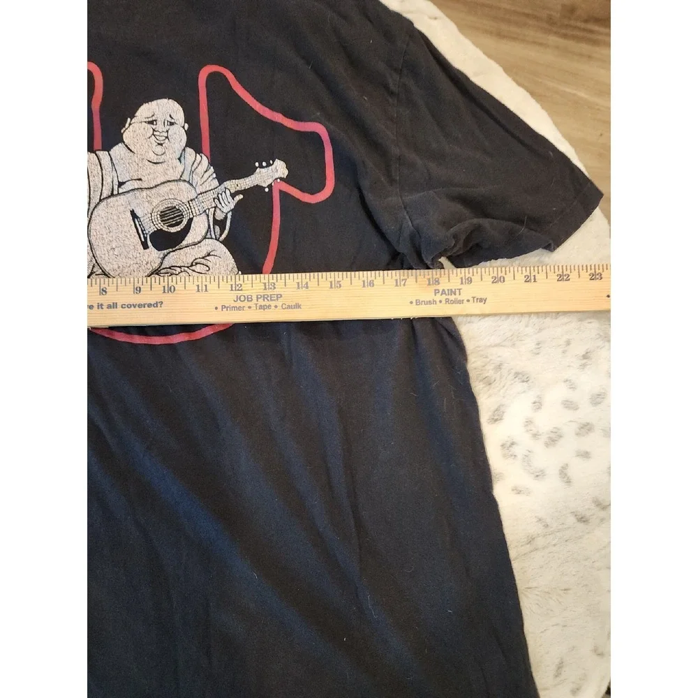 True Religion Buddha Guitar Graphic Black T Shirt Men's Size L Vintage Y2K style
